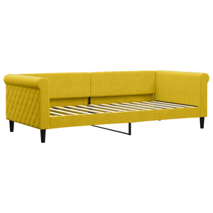 vidaXL Day Bed with Mattress Yellow 90x200 cm Velvet