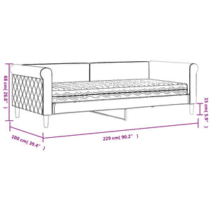 vidaXL Day Bed with Mattress Yellow 90x200 cm Velvet