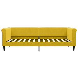 vidaXL Day Bed with Mattress Yellow 90x200 cm Velvet