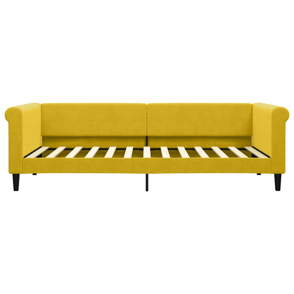 vidaXL Day Bed with Mattress Yellow 90x200 cm Velvet