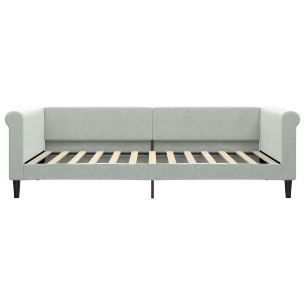 vidaXL Day Bed with Mattress Light Gray 100x200 cm Velvet
