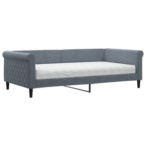 vidaXL Day Bed with Mattress Dark Gray 100x200 cm Velvet