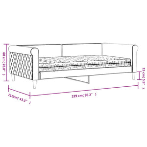 vidaXL Day Bed with Mattress Dark Gray 100x200 cm Velvet