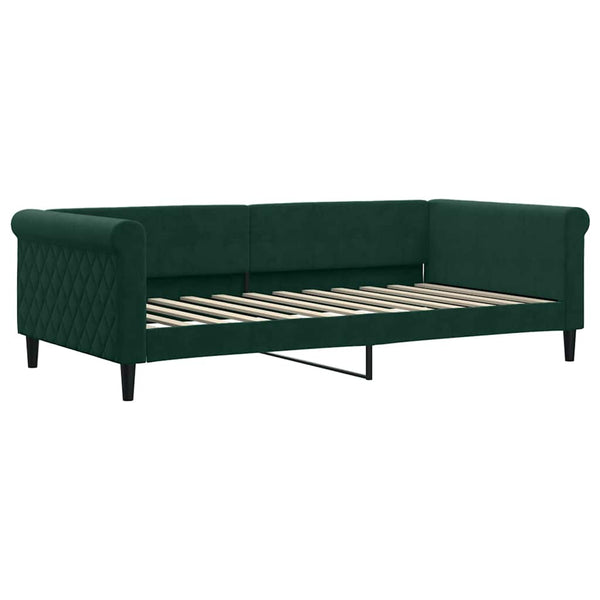 vidaXL Day Bed with Mattress Dark Green 100x200 cm Velvet