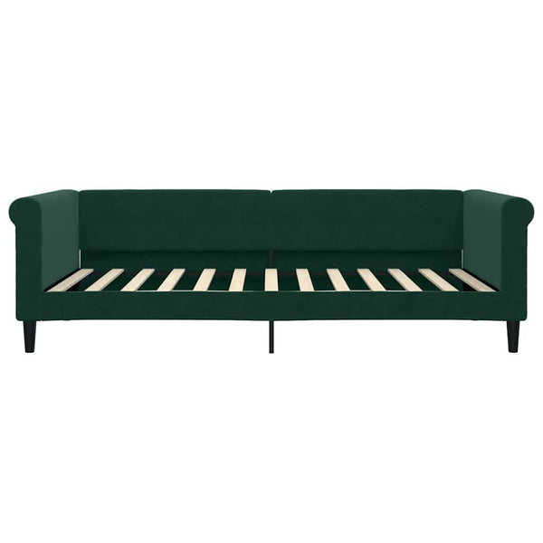 vidaXL Day Bed with Mattress Dark Green 100x200 cm Velvet