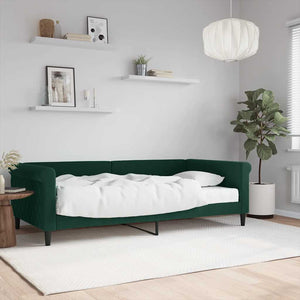 vidaXL Day Bed with Mattress Dark Green 100x200 cm Velvet