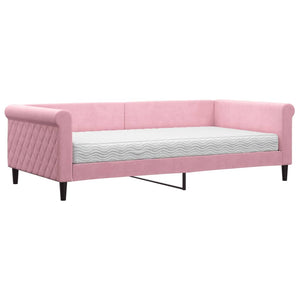 vidaXL Day Bed with Mattress Pink 100x200 cm Velvet
