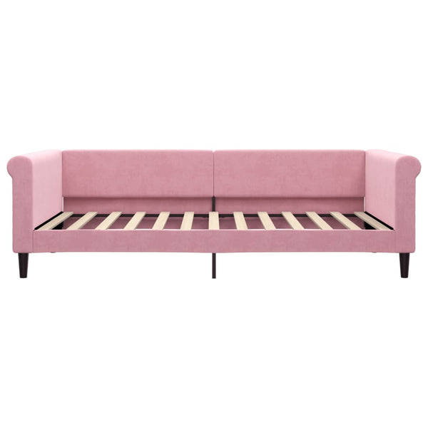 vidaXL Day Bed with Mattress Pink 100x200 cm Velvet