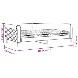 vidaXL Day Bed with Mattress Black 100x200 cm Velvet