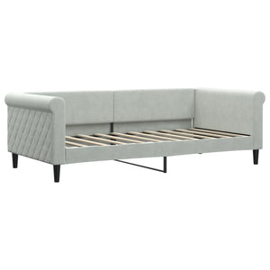 vidaXL Day Bed with Mattress Light Grey 90x190 cm Velvet