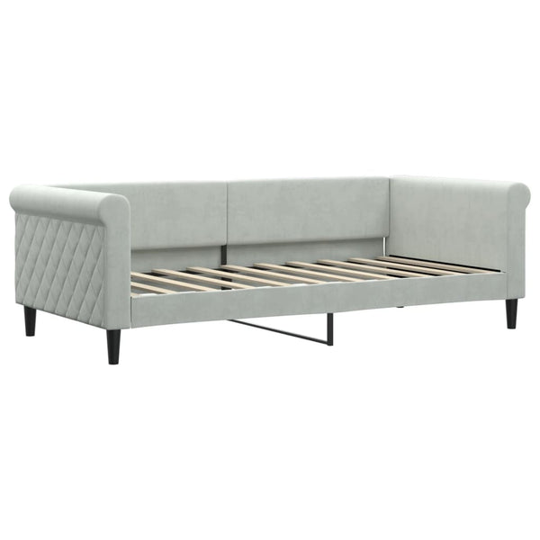 vidaXL Day Bed with Mattress Light Grey 90x190 cm Velvet