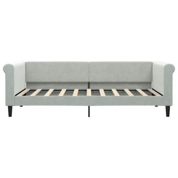 vidaXL Day Bed with Mattress Light Grey 90x190 cm Velvet