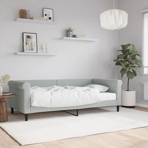 vidaXL Day Bed with Mattress Light Grey 90x190 cm Velvet