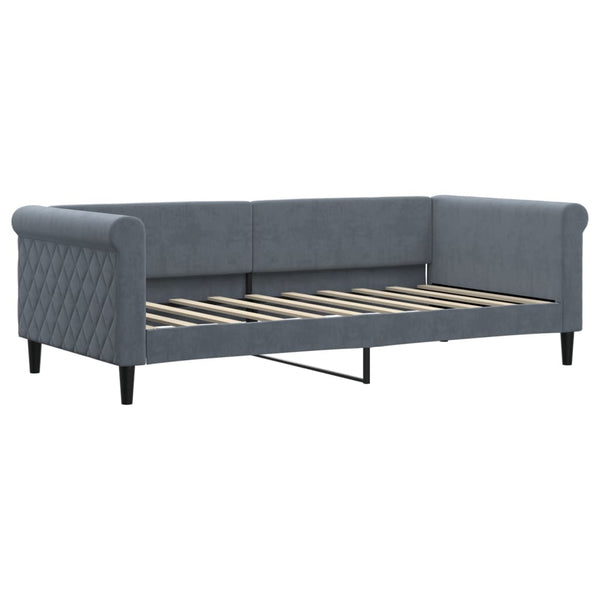 vidaXL Day Bed with Mattress Dark Grey 90x190 cm Velvet