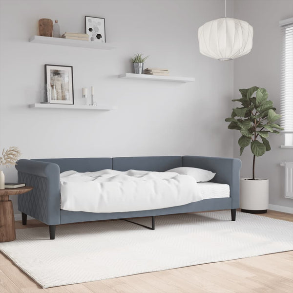vidaXL Day Bed with Mattress Dark Grey 90x190 cm Velvet