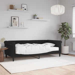 vidaXL Day Bed with Mattress Black 90x190 cm Velvet