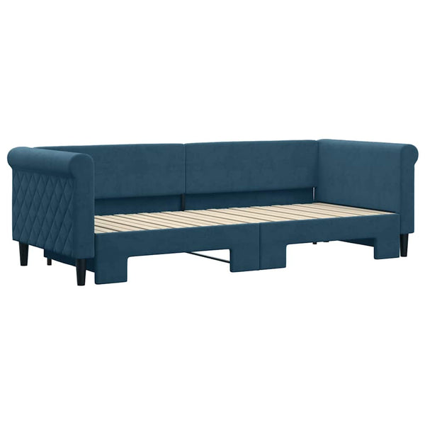vidaXL Extendable Day Bed Blue 80x200 cm Velvet