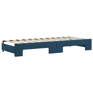vidaXL Extendable Day Bed Blue 80x200 cm Velvet