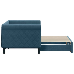 vidaXL Extendable Day Bed Blue 80x200 cm Velvet