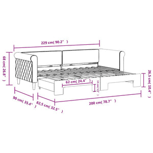 vidaXL Extendable Day Bed Blue 80x200 cm Velvet
