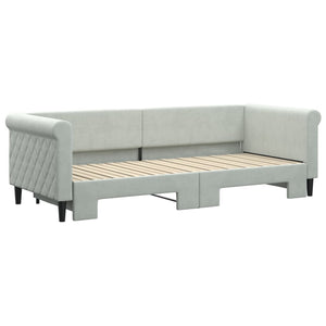vidaXL Extendable Day Bed Light Gray 80x200 cm Velvet