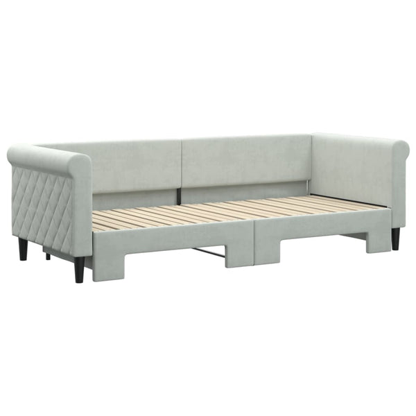 vidaXL Extendable Day Bed Light Gray 80x200 cm Velvet