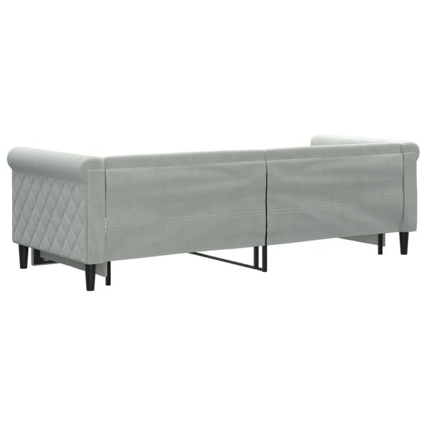 vidaXL Extendable Day Bed Light Gray 80x200 cm Velvet