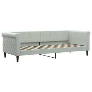 vidaXL Extendable Day Bed Light Gray 80x200 cm Velvet