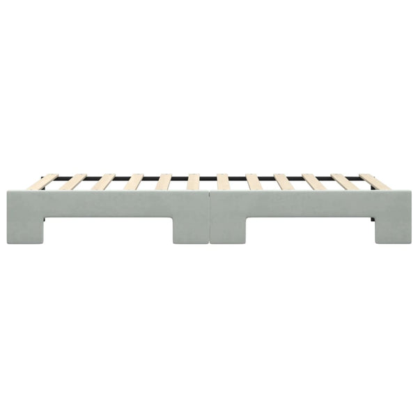 vidaXL Extendable Day Bed Light Gray 80x200 cm Velvet