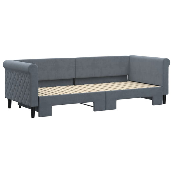 vidaXL Extendable Day Bed Dark Gray 80x200 cm Velvet