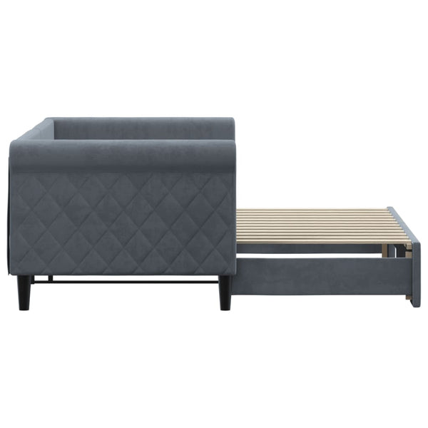 vidaXL Extendable Day Bed Dark Gray 80x200 cm Velvet