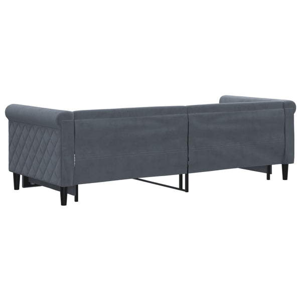 vidaXL Extendable Day Bed Dark Gray 80x200 cm Velvet