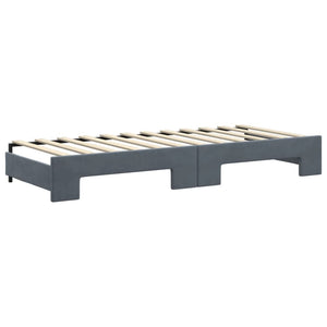 vidaXL Extendable Day Bed Dark Gray 80x200 cm Velvet