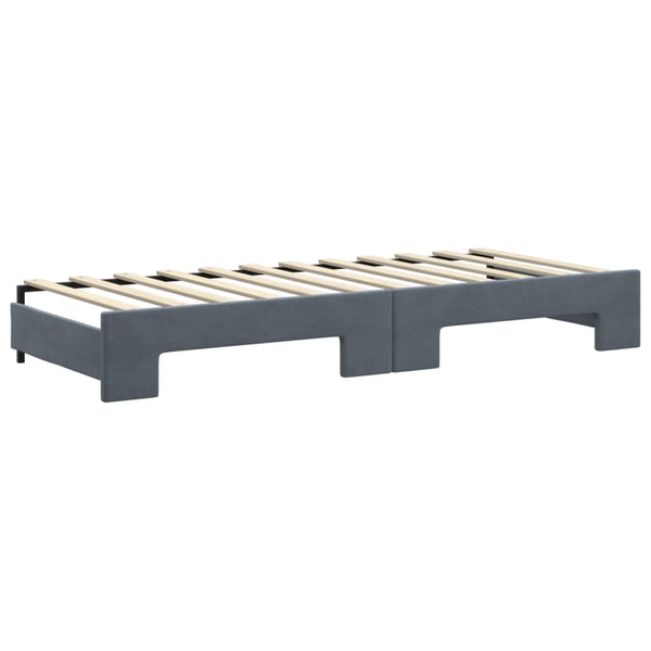 vidaXL Extendable Day Bed Dark Gray 80x200 cm Velvet