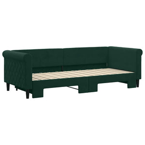 vidaXL Day Bed Extendable Dark Green 80x200 cm Velvet