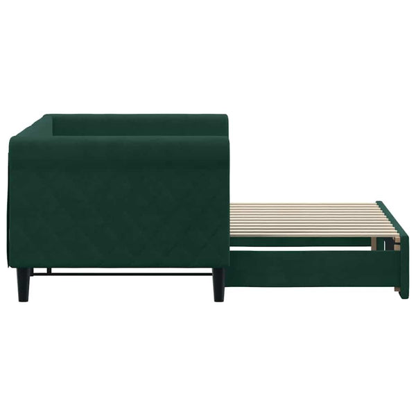 vidaXL Day Bed Extendable Dark Green 80x200 cm Velvet