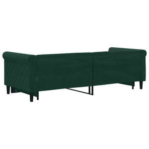vidaXL Day Bed Extendable Dark Green 80x200 cm Velvet