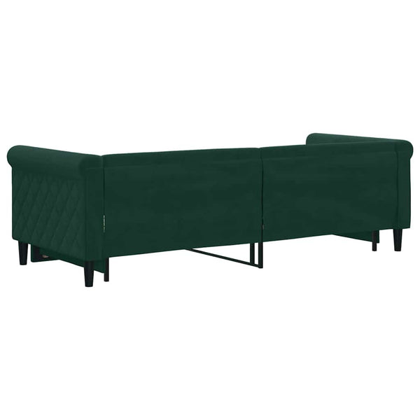 vidaXL Day Bed Extendable Dark Green 80x200 cm Velvet