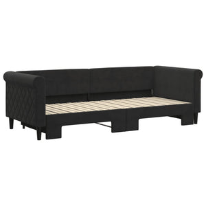 vidaXL Extendable Day Bed Black 80x200 cm Velvet