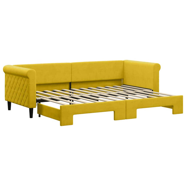vidaXL Extendable Day Bed Yellow 80x200 cm Velvet