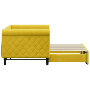 vidaXL Extendable Day Bed Yellow 80x200 cm Velvet
