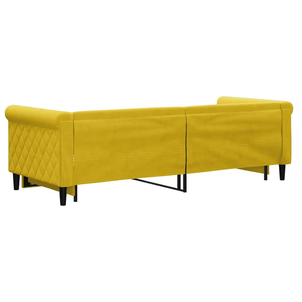 vidaXL Extendable Day Bed Yellow 80x200 cm Velvet