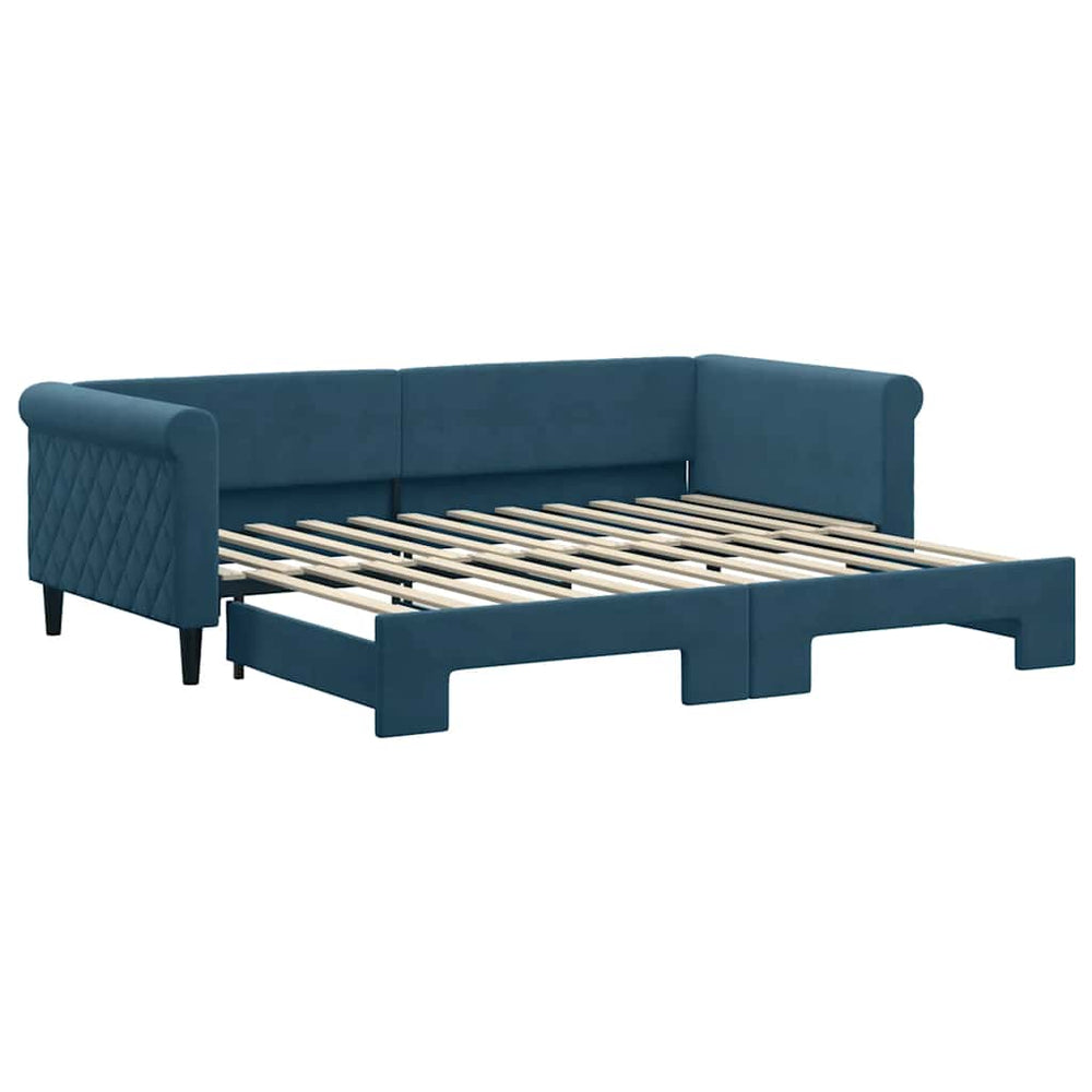vidaXL Extendable Daybed Blue 90x200 cm Velvet