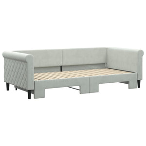 vidaXL Daybed Extendable Light Gray 90x200 cm Velvet