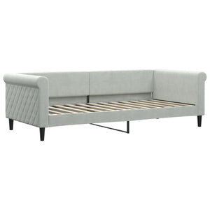vidaXL Daybed Extendable Light Gray 90x200 cm Velvet