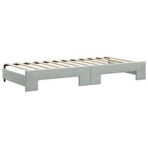 vidaXL Daybed Extendable Light Gray 90x200 cm Velvet