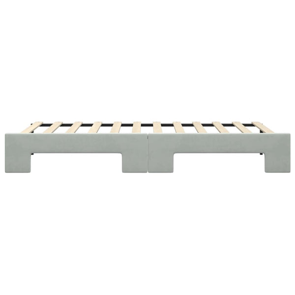 vidaXL Daybed Extendable Light Gray 90x200 cm Velvet