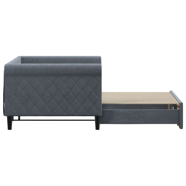 vidaXL Extendable Day Bed Dark Grey 90x200 cm Velvet