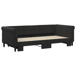 vidaXL Extendable Day Bed Black 90x200 cm Velvet