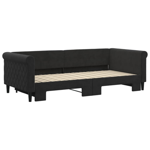 vidaXL Extendable Day Bed Black 90x200 cm Velvet